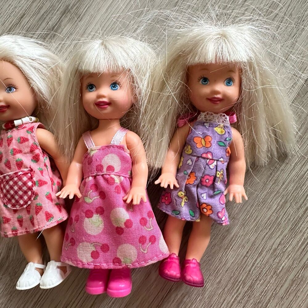 Lot of 5 Vintage Barbie Little Sister Kelly Dolls - Blonde Blue Eyed Kellys - Picture 5 of 5